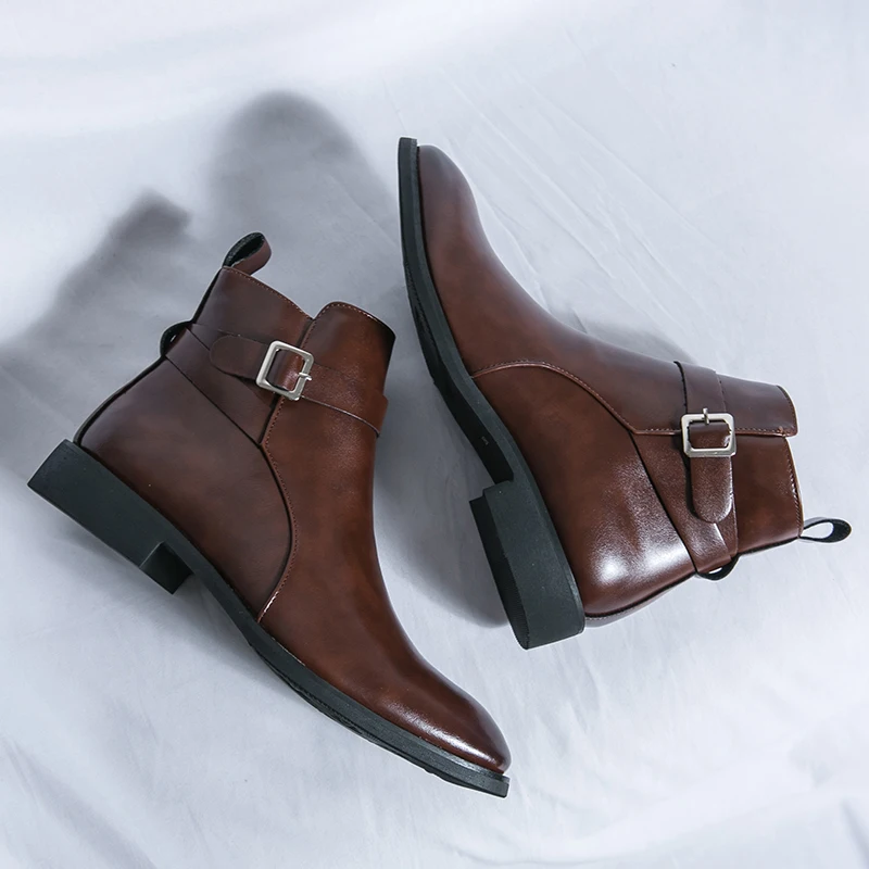 Men Formal Wear With Boots - Модельер Мужские кожаные ботинки с острым