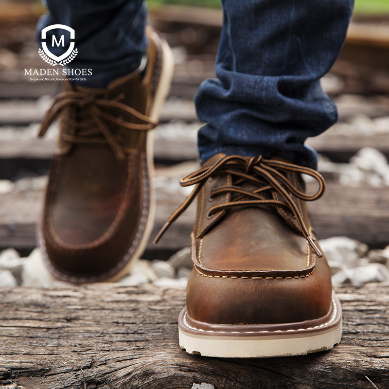 Men Formal Wear With Boots - Мужские винтажные туфли Maden, коричневые, с