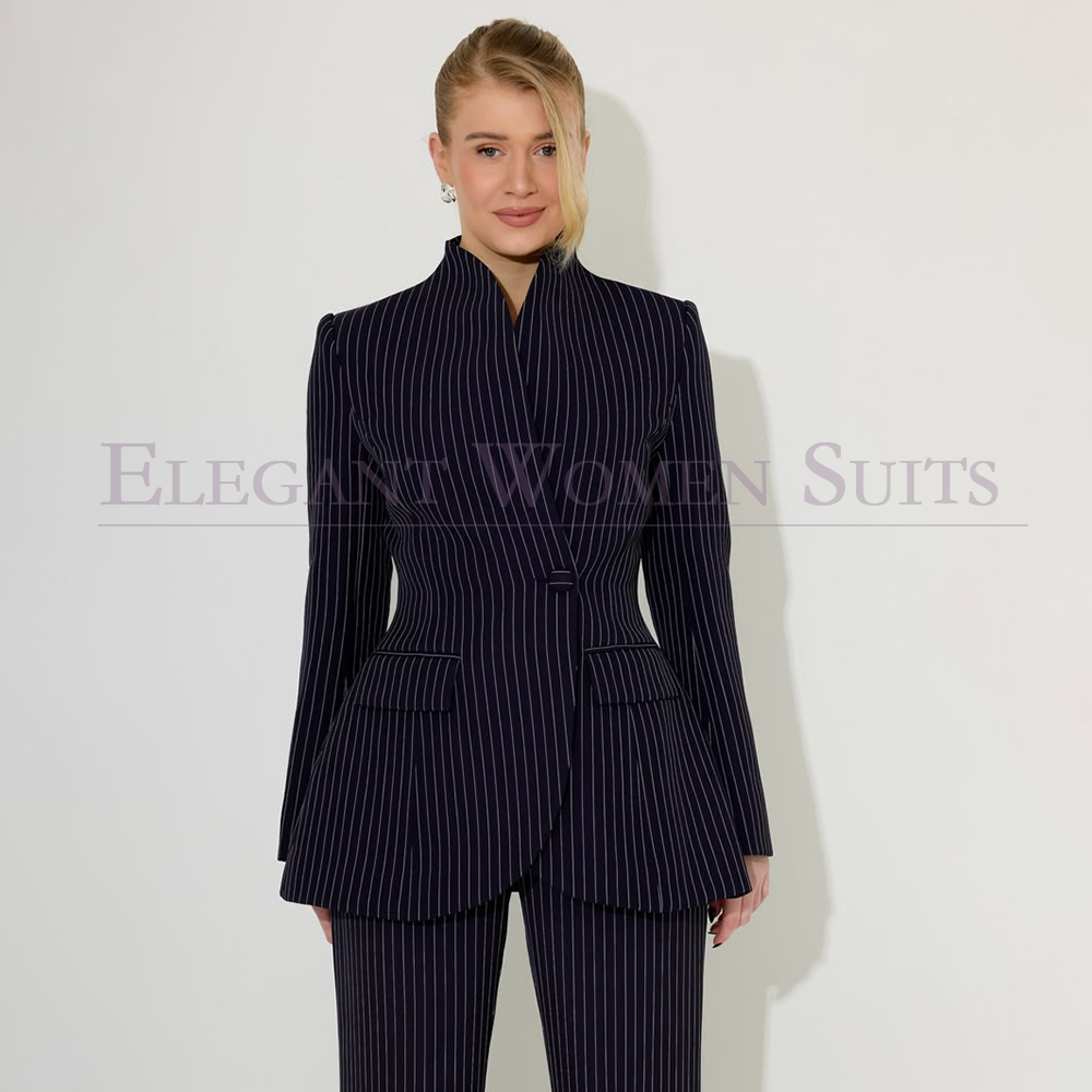 Men Formal Wear All Black - Черный мужской костюм в тонкую полоску,