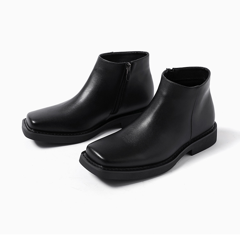 Men Formal Wear With Boots - Роскошные модные черные мужские повседневные кожаные