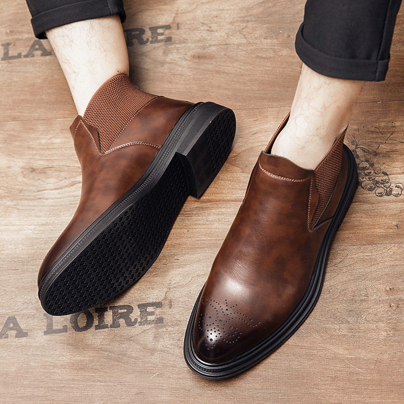 Высокие кожаные туфли универса – обзор и цена Men Formal Wear With Boots