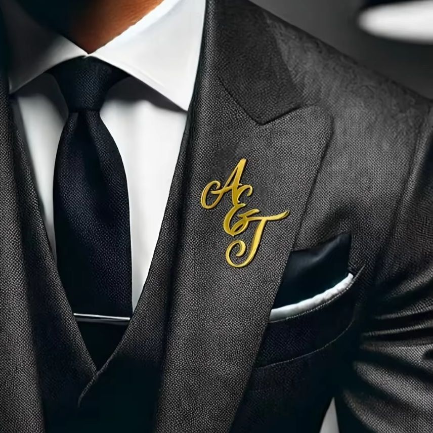 Пользовательская монограмма, н – обзор и цена Tuxedo Lapel Pin